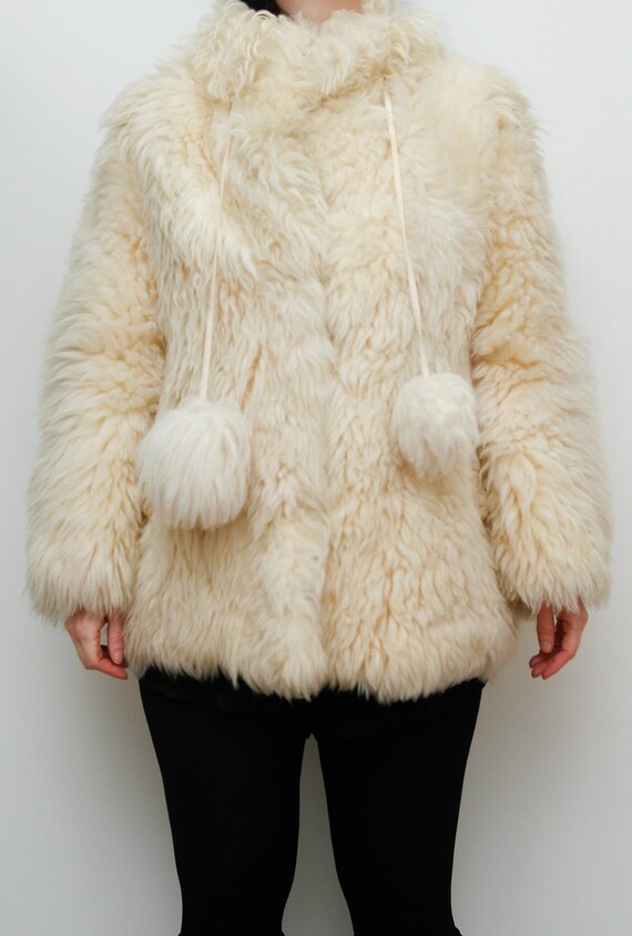 Vintage  Real Sheepskin Fur Lamb fur Shearling Pe… - image 8