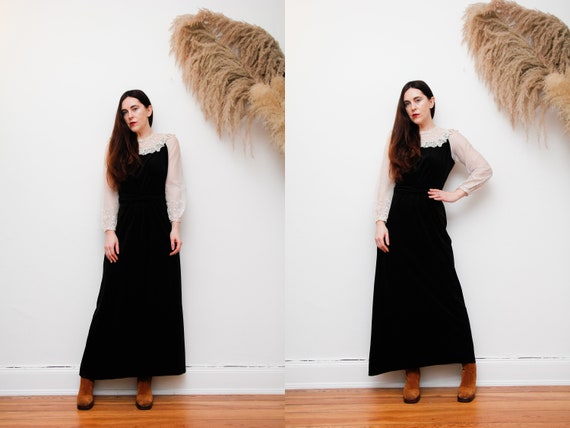 Vintage Quad Prairie Velvet Gothic Victorian Maxi