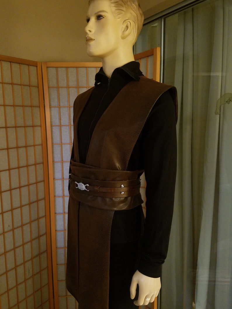 Star Wars Jedi Knight Tunic Brown Faux Leather Tabard Set Etsy