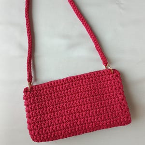 Red Crochet Shoulder Bag