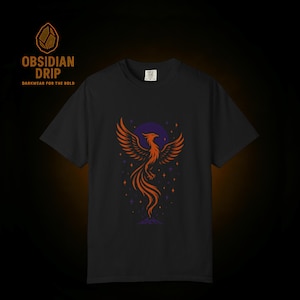 Phoenix Minimalist Shirt - Phoenix Reborn from Ashes T Shirt - Mythology Dark Tee - Phoenix Bird Gift - Dragon Gift - FREE SHIPPING