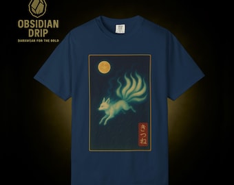 Kitsune Fox T-Shirt – Japanese Mythology Ukiyo-e Art