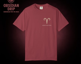 Aries Zodiac Sign T-Shirt – Modern Astrology Tee, Ethically Sourced