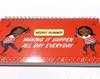 Weekly Desk Planner, Make It Happen Weekly Notebook, Weekly Desk Organiser, Weekly Planner, Planner Pad, Notepad, Daily Planner, To-Do List