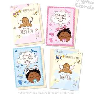 Carte De Felicitations De Bebe Noir Bebe Afro Americain Etsy Canada