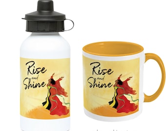 Gepersonaliseerd cadeau, Rise and Shine-mok, Born to Fly, zwarte vrouw, cadeau voor moeder, beker, zwarte vrouwen, zwarte moeder, positief cadeau, verjaardag, zonsopgang