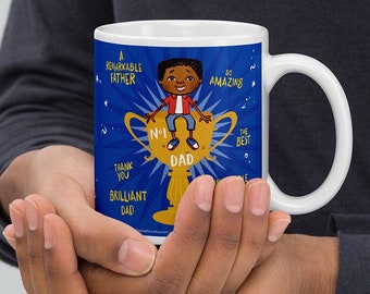 The World's Best DAD Mug, Black Boy Joy, Black Dad, Coffee Cup, Father's Day, First Time Dad Gift, Black Father, Etsy UK, Gift from Kids