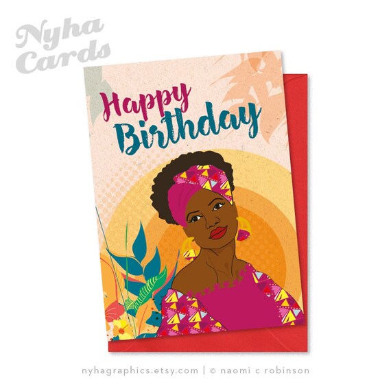 Happy Birthday Beautiful African American Woman Caribbean Queen Happy Birthday Card For Her Beautiful - Etsy Denmark