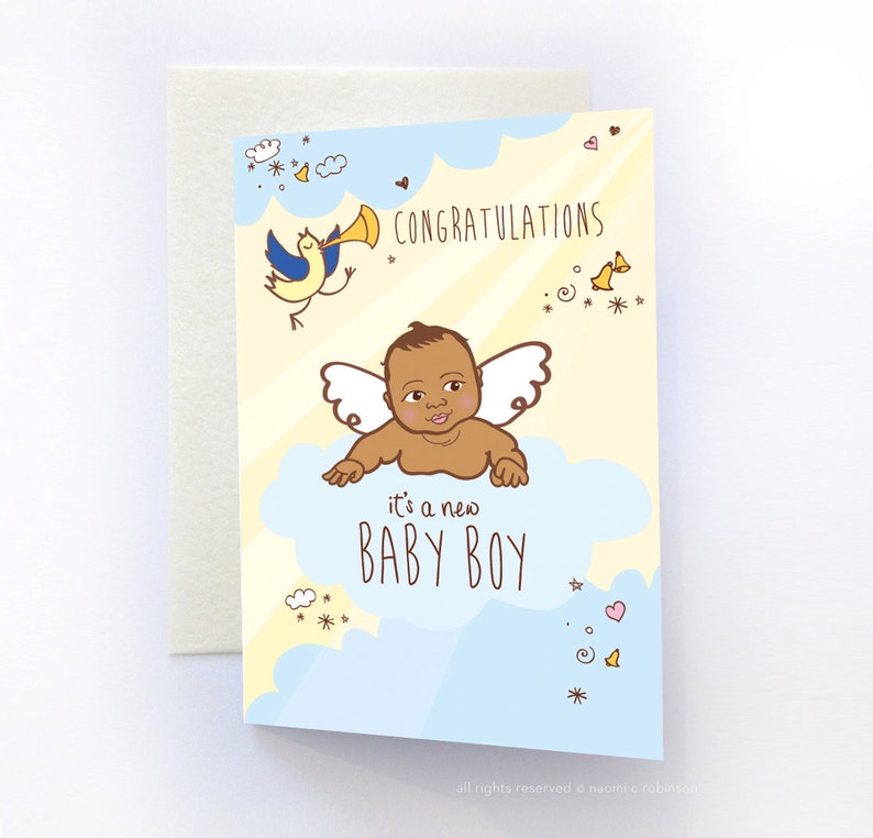 Black Baby Congratulation Card African American Baby New Etsy