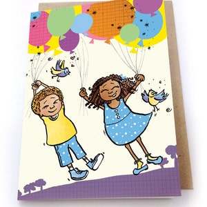 Thank You Card, Love You Card, Thinking of You, Multicultural Card, Greeting Card for Kids, Birthday Card, Blank Card, Friendship Cards