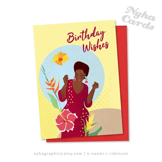 Happy Birthday Beautiful African American Woman Afro Beauty Happy Birthday Card Beautiful African American - Etsy Ireland