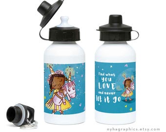 Gepersonaliseerde naam zwarte meid mok eenhoorn – Inspirerend citaat koffiemok – mooi cadeau voor meisjes, kinderen, verjaardagen en kerstcadeau-ideeën