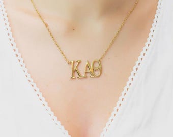Kappa Alpha Theta Nameplate Necklace - Sorority Necklace - Greek Life - Sorority Jewelry - Gifts for Big - Gifts for Little - Bid Day Gifts