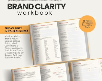Brand Clarity Workbook: DIY Small Business Strategy (Printable PDF Digital Download)