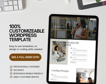 WordPress Website Template: Neutral Coach Website, Elementor Blog Kit