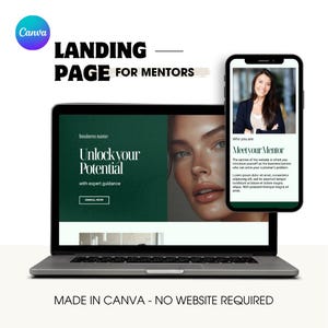 Canva Landing Page for Coaches, Canva Website Template for Service Business, Coaching Course Sales Page, Editable Canva Website Template