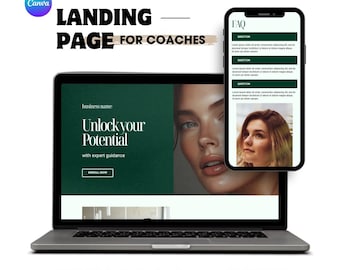 Canva Sales Page Template: DIY Coaching Website Landing Page (Digital Download)