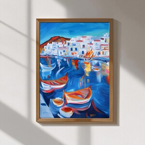 Mykonos Prints – Greek Island Wall Art, Santorini Blue & White Decor, Coastal Travel Photography, Mediterranean Home Decor