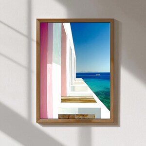 Mykonos Prints – Greek Island Wall Art, Santorini Blue & White Decor, Coastal Travel Photography, Mediterranean Home Decor