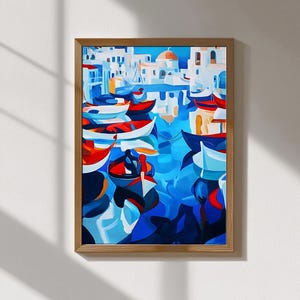 Mykonos Prints – Greek Island Wall Art, Santorini Blue & White Decor, Coastal Travel Photography, Mediterranean Home Decor