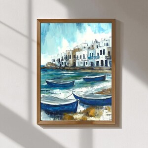 Mykonos Prints – Greek Island Wall Art, Santorini Blue & White Decor, Coastal Travel Photography, Mediterranean Home Decor