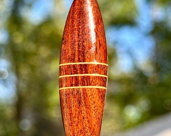 Exotic bubinga and reclaimed oak wood pendant