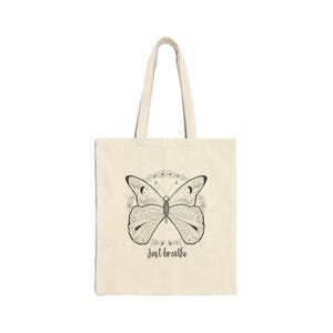 Just Breathe Butterfly Tote Bag – Celestial Spiritual Mandala Bag for Women, Gift for Her, Boho Cotton Tote