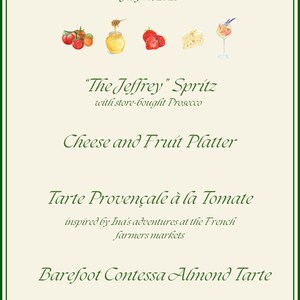 Ina Garten-inspired Menu Template | Summer Book Club Canva Design ...