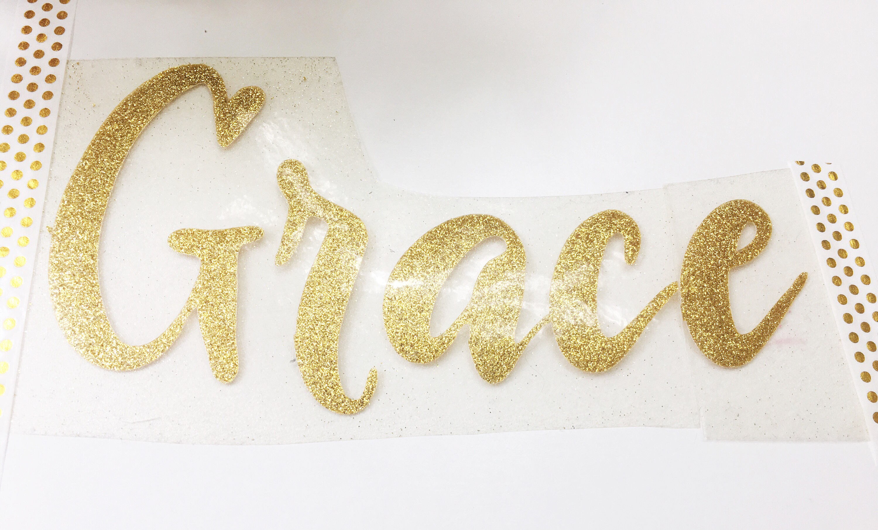 Gold glitter name vinyl sticker for clothes vinyl letters Etsy