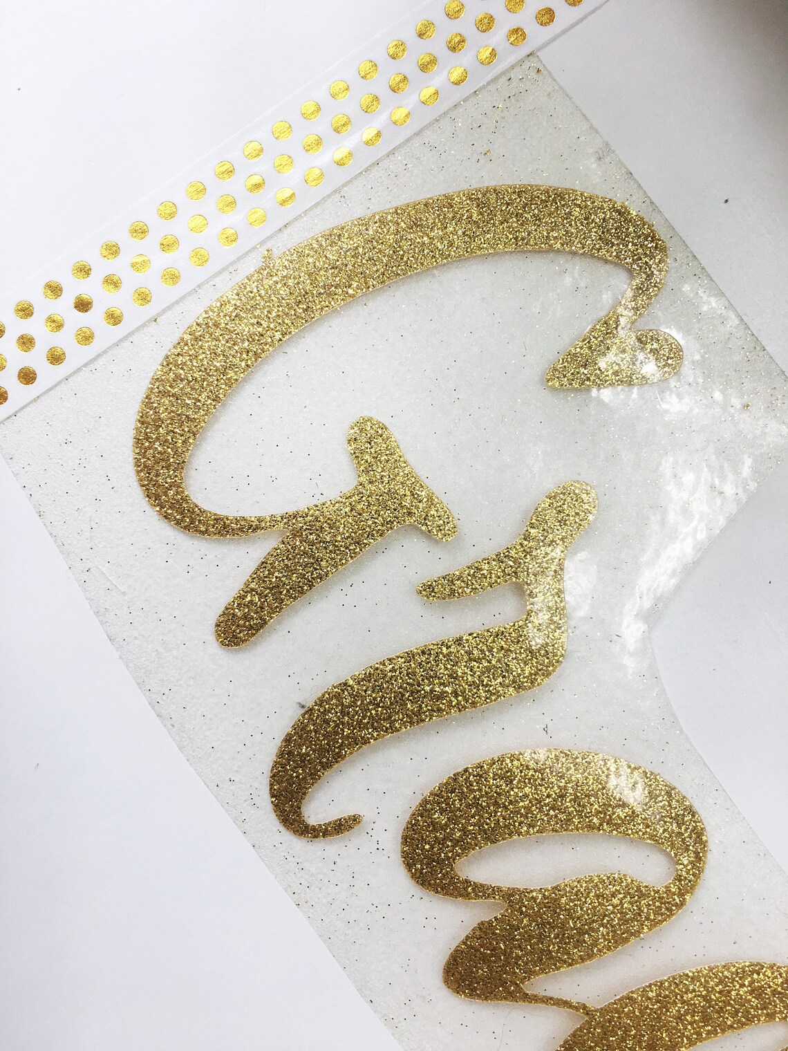 Gold glitter name vinyl sticker for clothes vinyl letters Etsy