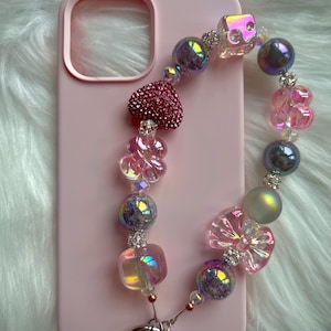 Chunky Phone Charm Strap – Colorful Beaded Phone Charm
