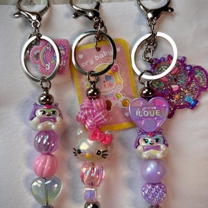 Keychain Charm- Cute Acrylic Charm| Bag Accessory| Cute Bag Clip|Aesthetic Gift Idea
