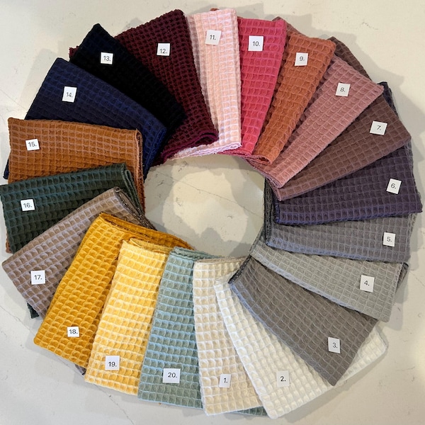 100% cotton washcloths for kitchen or bath. Great for gift baskets