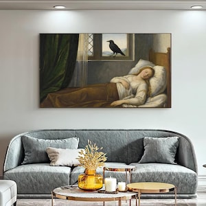 Maiden with Raven painting– Romantic Gothic Renaissance Art | Renaissance painting | classical painting of lady | painting of woman
