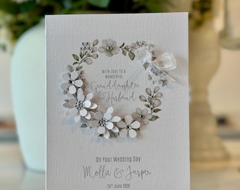 Granddaughter Wedding Card, Personalised Wedding Card, Granddaughter, Niece, Daughter Wedding Card, personalised Bride & Groom Card