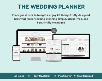 Wedding Planner Spreadsheet: Budget, Guest List & Checklist (Digital Template)