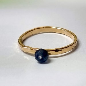 Sapphire Jewelry, Dainty Sapphire Ring for her, Minimalist Delicate Sapphire Engagement Ring, Sapphire Gold Ring, September Birthstone Ring