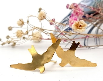 Gold Schwalbe Ohrstecker, Geschenk für Frauen, Gold Ohrstecker, Gold Vogel Ohrringe, Schwalbe Vogel Ohrringe, Hochzeit Ohrringe, Boho Ohrstecker
