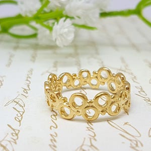 Gold Delicate Ring, Alternative Wedding Ring, Unique Wedding Band, Gold Stacking Ring, Gold Band Ring, Circle Ring, Gifts, Wedding Ring