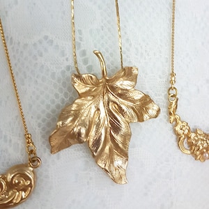 Boho gold leaf necklace, gift for her, boho gold jewelry, bohemian leaf necklace, leaf pendant necklace, woodland jewelry, boho necklace