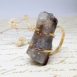 Gold Druzy Ring, Raw Gemstone Ring, Natural Druzy Ring, Raw Stone Ring, Statement, Geode Ring, Handmade Ring, Statement Ring, All Ring Size