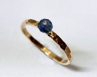 Dainty Sapphire Ring for her, Minimalist Delicate Sapphire Engagement Ring, Sapphire Gold Ring, Sapphire Jewelry, September Birthstone Ring