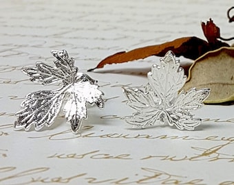 Pendientes de hoja de otoño, joyería de hojas de otoño, joyería de diosa griega, pendientes de hoja de plata estilo boho, regalo de Acción de Gracias, regalo de joyería de la naturaleza