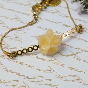 Hochzeit Brautjungfer Gold Schmuck, Gold Braut Armband, Kirschblüte Armband, Brautjungfer Geschenk, Blumenmädchen Armband, Pflaumenblüte Schmuck