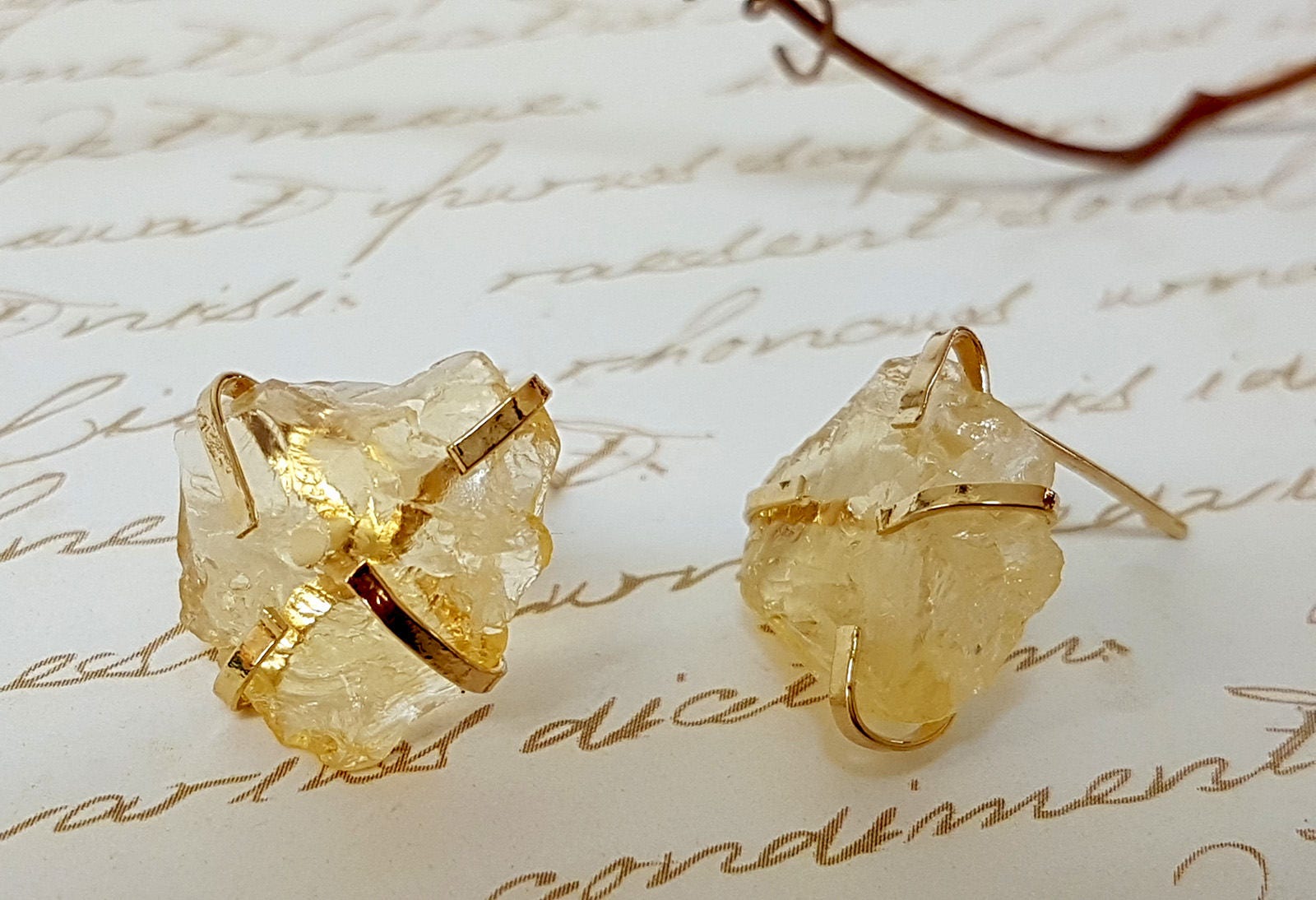 Georgini Natural Citrine and Two Natural Diamond November Earrings - Silver