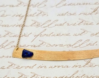 Lapis Lazuli Necklace, Gold Lapis Necklace, Gemstone Necklace, Blue Lapis Jewelry, September Birthstone Necklace, Gemstone Pendant Necklace
