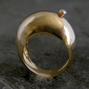 Gold Pearl Ring, Pearl, June Birthstone, Bridal Pearl Jewelry, Statement Pearl Ring, Pearl Ring, Gemstones Ring, Womens Gift, Pearl Jewelry,