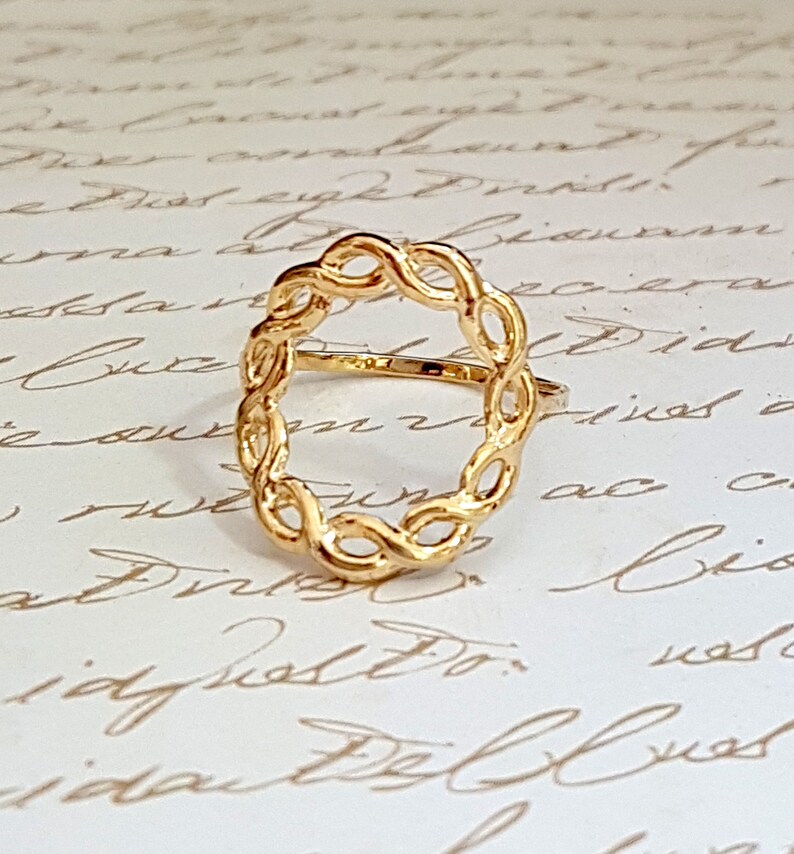 Circle gold ring open circle ring minimal karma circle ring etsy