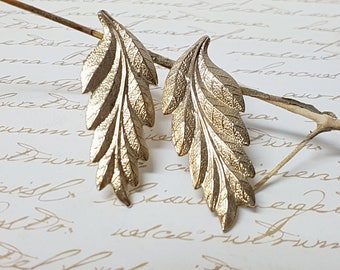 Gold Leaf Earrings, Gold Leaf Studs,Nature Leaves Earrings, Gold Drop Earrings, Bridal Earrings, Grecian Earrings, Wedding Studs Earrings
