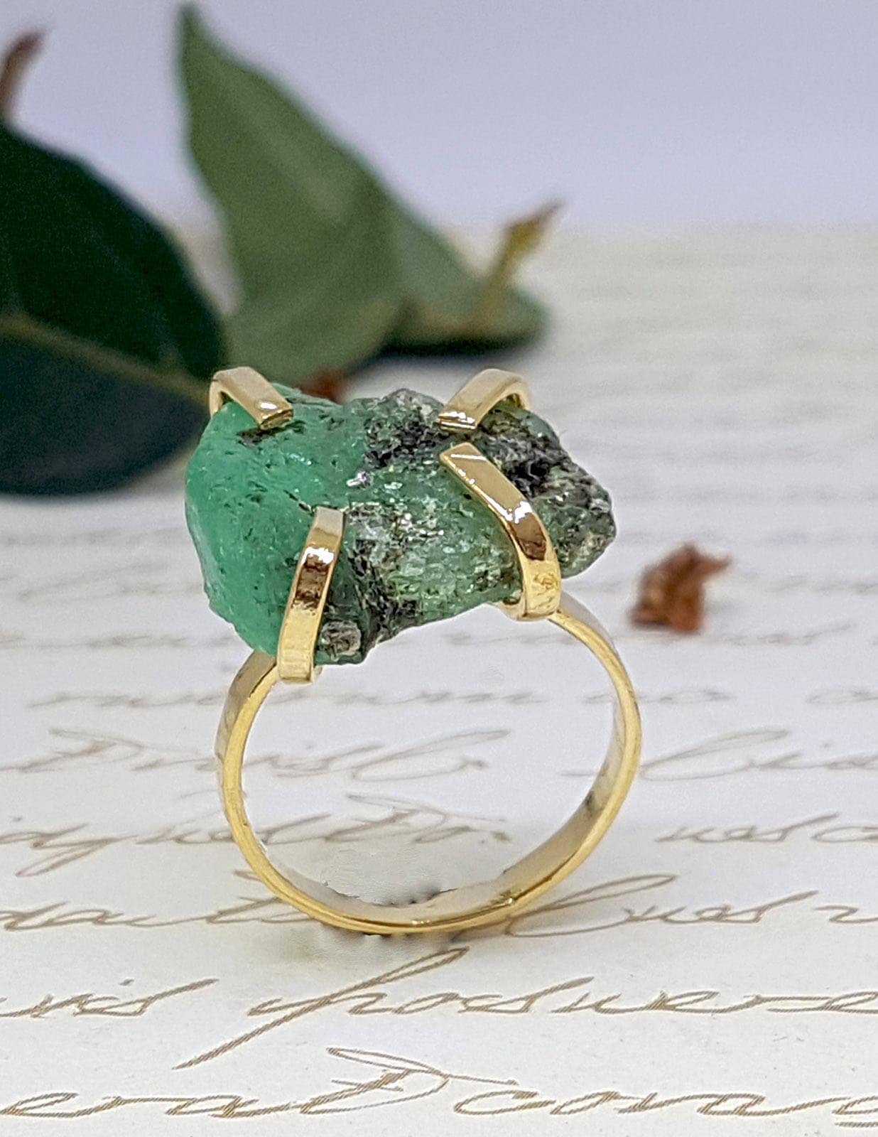 Raw Emerald Ring Raw Emerald Ring